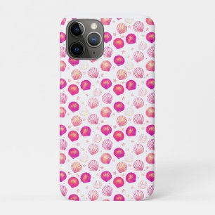 Neon Seashells on Black – Seamless Coastal Pattern iPhone 11 Pro Case