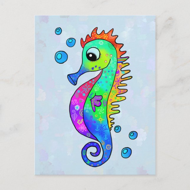 Neon Seepferdchen Postcard (Front)