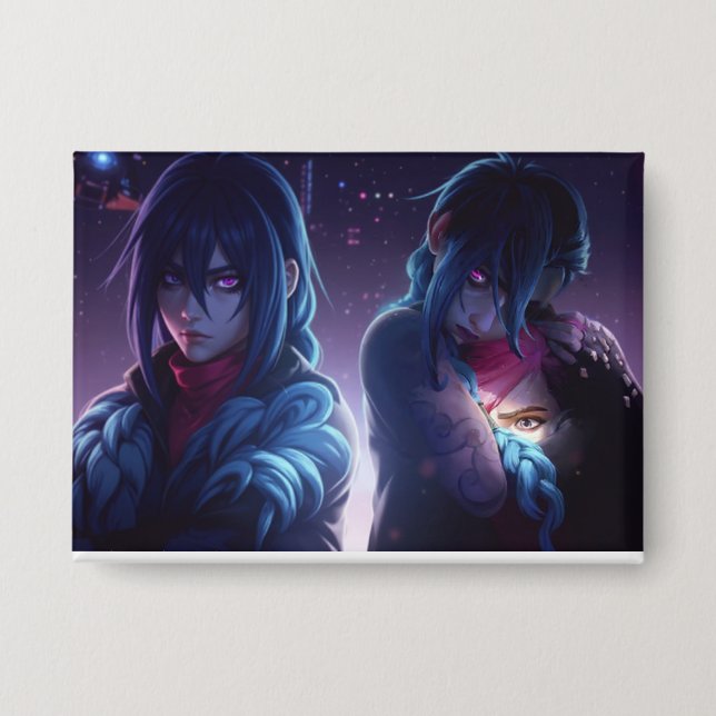 Neon Shadow Sisters Button (Front)