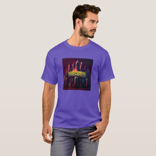 Neon Shibarium City ecosystem T_Shirt