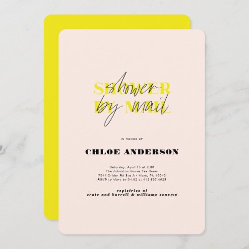 Neon Shower By Mail Bridal Shower Invitation