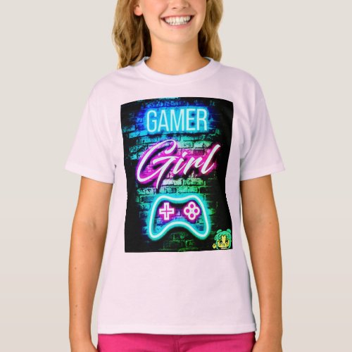 Neon Sign Gamer Girl Shirt T_Shirt