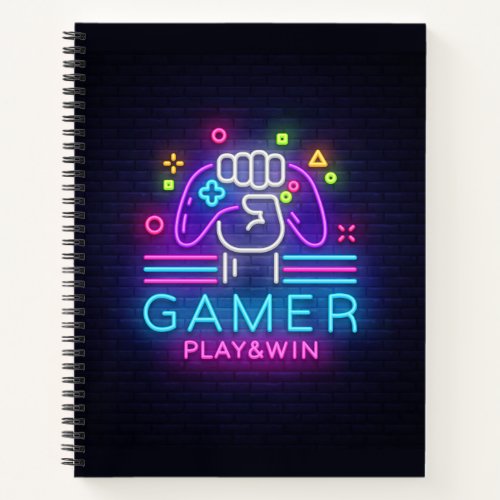 Neon Sign Gamers Notebook