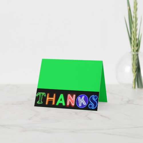 Neon Sign Glow in the Dark Party Thank You Card
