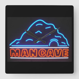 Neon Sign Man Cave Wall Clock