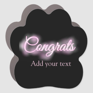 Neon sign pink congrats add text retro 90s revival