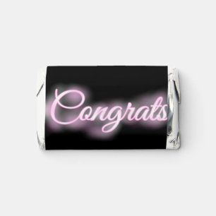 Neon sign pink congrats add text retro 90s revival hershey's miniatures