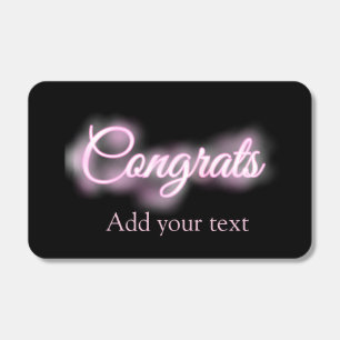 Neon sign pink congrats add text retro 90s revival matchboxes