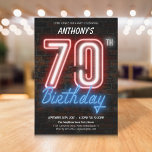 Neon Sign Retro 70th Birthday Party Invitation<br><div class="desc">Neon Sign Retro 70th Birthday Party Invitation. Transport yourself back to the iconic era of the 80s with this design, featuring vibrant neon signs this design sets the stage for a fun and nostalgic celebration. Add a custom photo to make this invite truly one of a kind. Channel the spirit...</div>