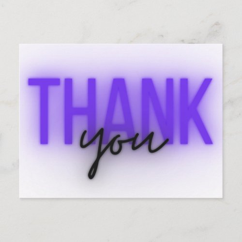 Neon Sign Thank You Postcard