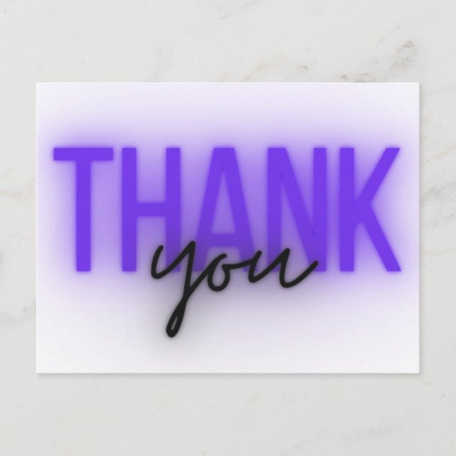 Neon Sign Thank You Postcard (Front)