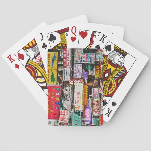 Neon signs in the streets of Hong Kong Poker Cards (Back)