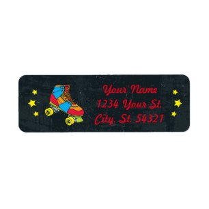 Neon Skate Party Address Labels