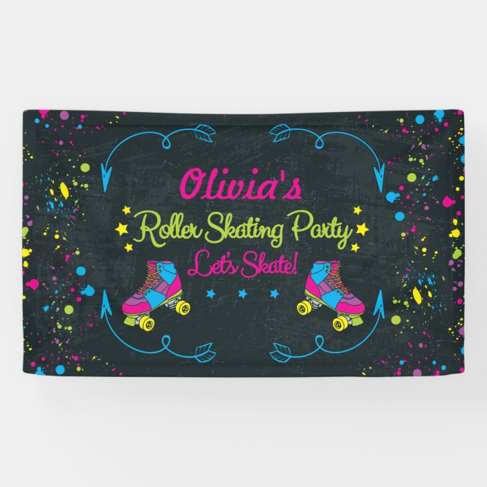 Neon Skate Party Banner 