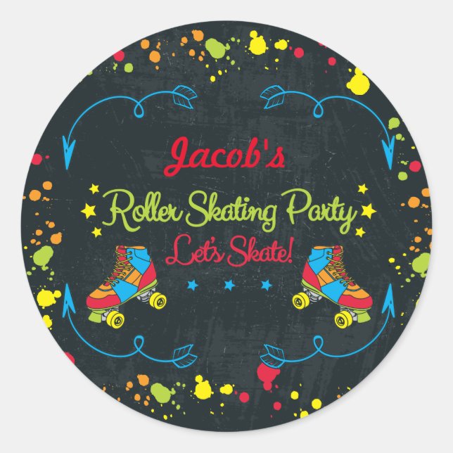 Neon Skate Party Stickers (Front)