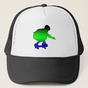 Neon skateboarder trucker hat