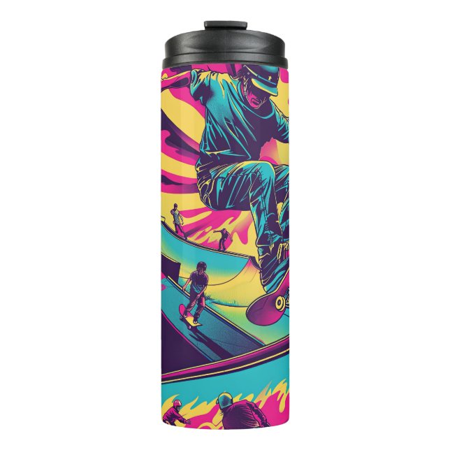 Neon Skatepark Action Tumbler  (Front)