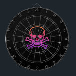 Neon Skull black dartboard<br><div class="desc">Neon Skull dartboards are for darts players,  horror fans,  rockers,  murder mystery fans,  skull collectors,  roleplay gamers,  and people who just like skulls. Neon Skull is Steamy Raimon original art.</div>