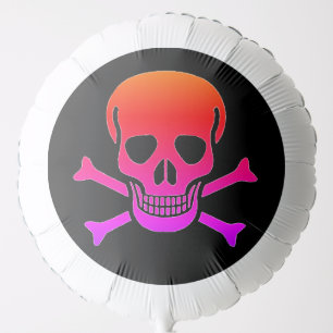 Neon Skull black helium balloon