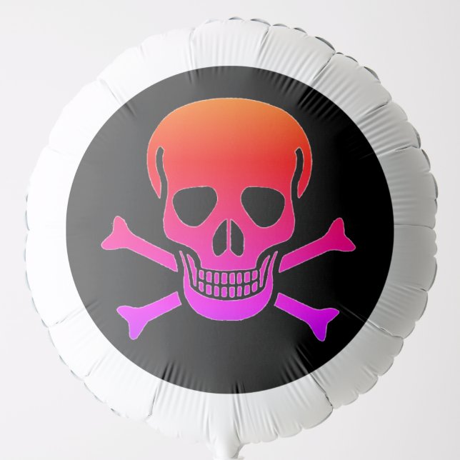 Neon Skull black helium balloon (Front)
