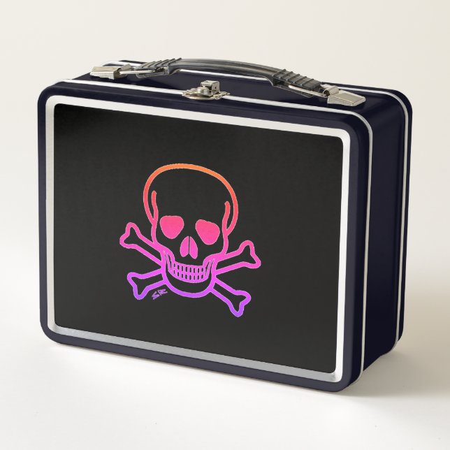 Neon Skull black lunchbox (Front)