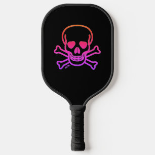 Neon Skull black pickleball paddle