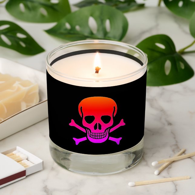 Neon Skull black scented candle (Lit)