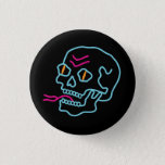 Neon Skull Button at Zazzle