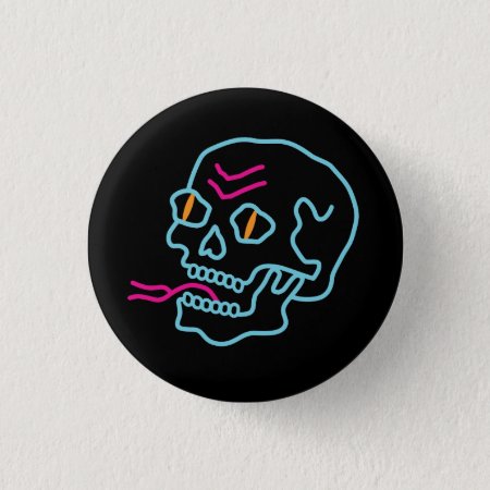 Neon Skull Button