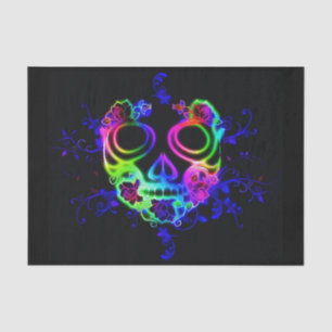 neon skull face tissue paper