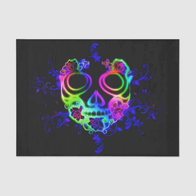 neon skull face tissue paper (Front)