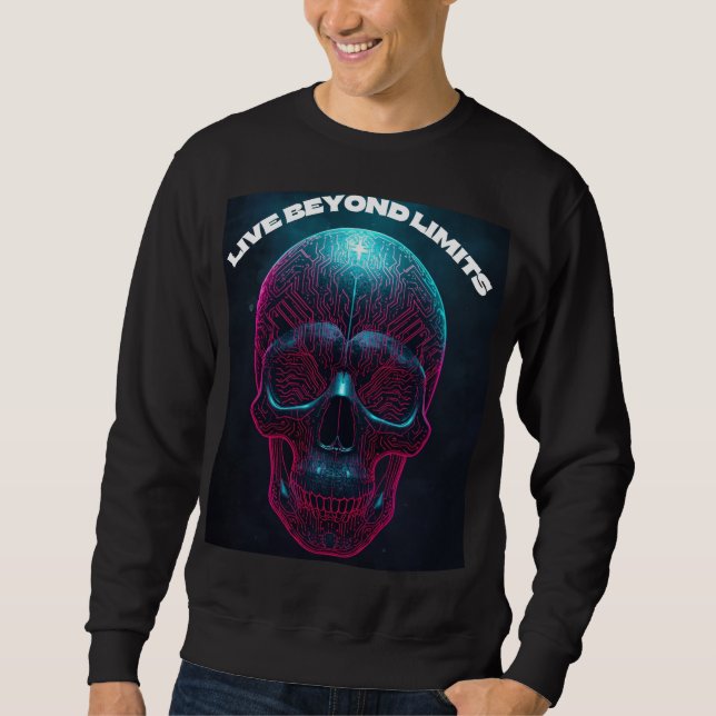 Neon Skull "Live Beyond Limits" Sweatshirt (Front)