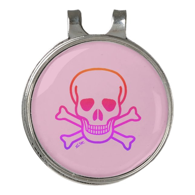 Neon Skull pink hat clip (Front)