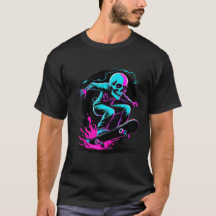 Neon Skull Skateboard T-Shirt