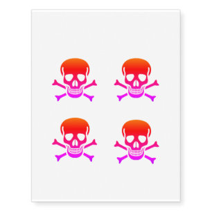 Neon Skull temporary tattoo 4