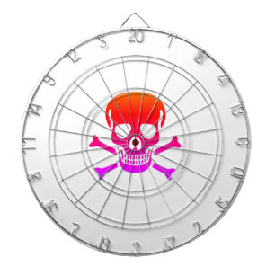 Neon Skull white dartboard