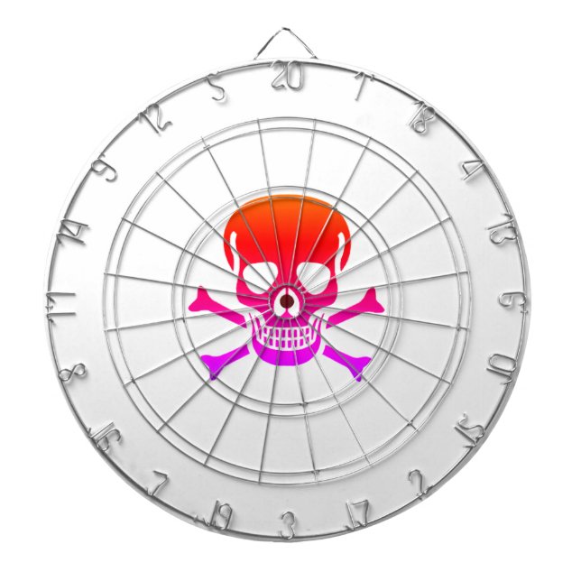 Neon Skull white dartboard (Front)