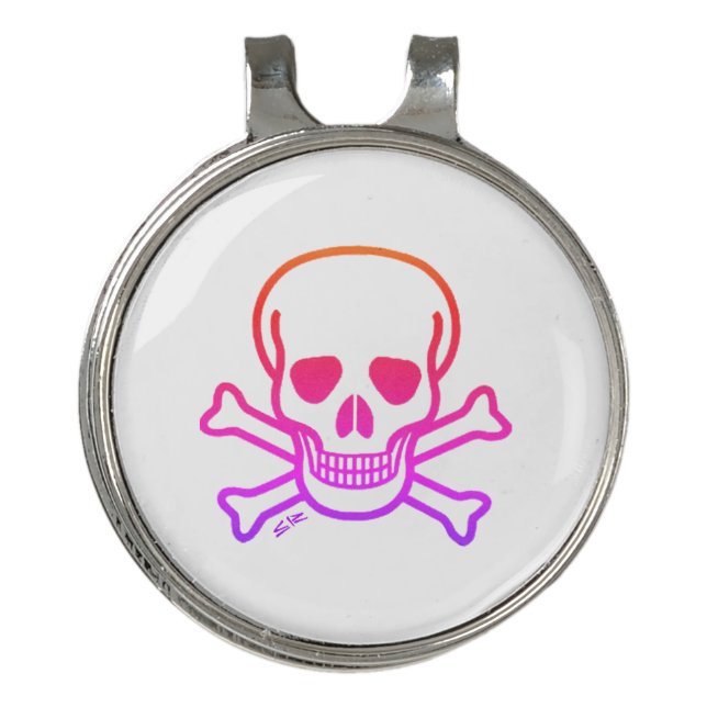 Neon Skull white hat clip (Front)