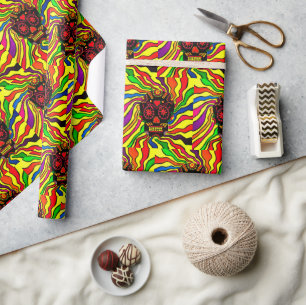 Neon Skull Wrapping Paper