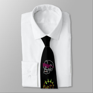 Neon Skulls Neck Tie