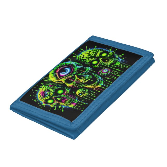 Neon Skulls Trifold Wallet (Bottom)