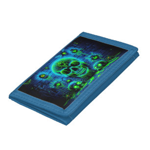 Neon Skulls Trifold Wallet