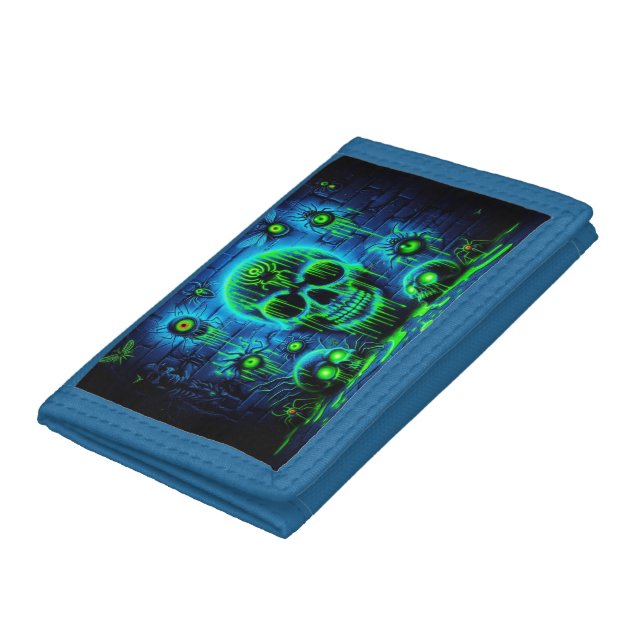 Neon Skulls Trifold Wallet (Bottom)