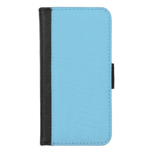 Neon Sky Blue Solid Color  Classic iPhone 87 Wallet Case