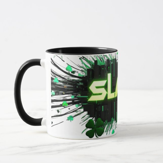 Neon Sláinte Cyber-Mug Mug (Left)