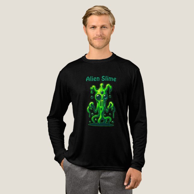 Neon Slime Monster – Cool Creepy Alien Design Tri-Blend Shirt (Full Front)