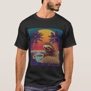 Neon Sloth Coffee Break T-Shirt