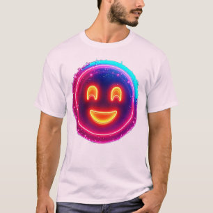 Neon Smile: Bright Happy Glow Design T-Shirt