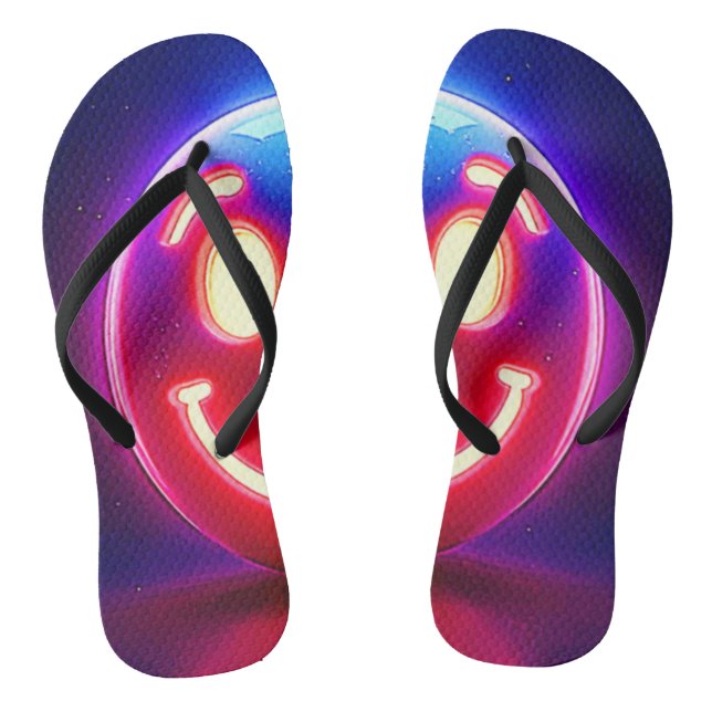 Neon Smile: Happy Glow Flip Flops (Footbed)