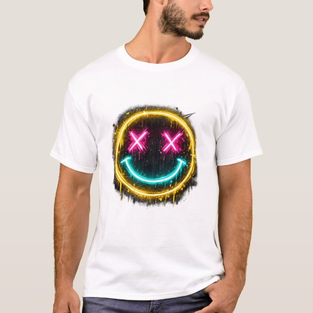 Neon Smiley Face T-Shirt (Front)